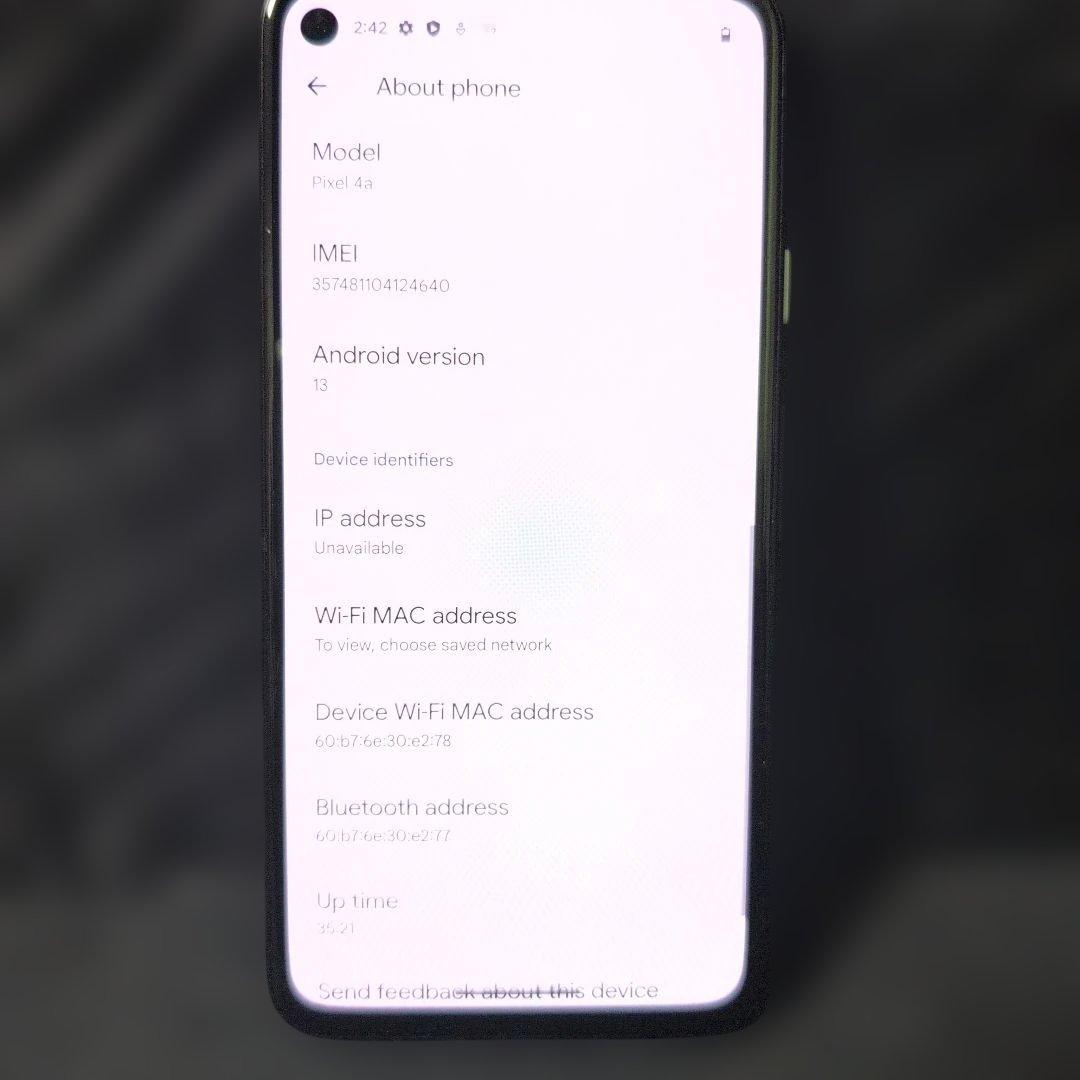 Pixel4a（5G）ジャストブラック　ソフトバンク