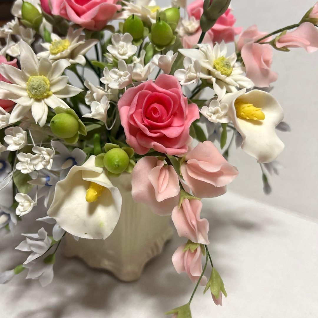 樹脂粘土　薔薇のアレンジ　25×18センチ