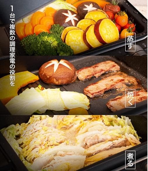 エペイオス マルチスチーム ホットプレート 多機能 蒸し器 フードスチーマー