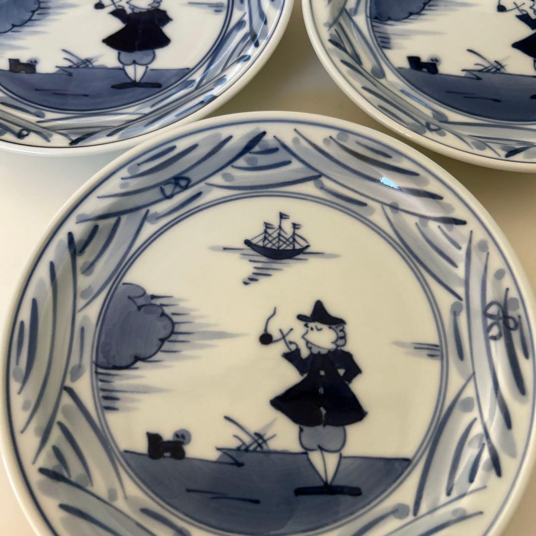 有田焼　しん窯　青花　3枚