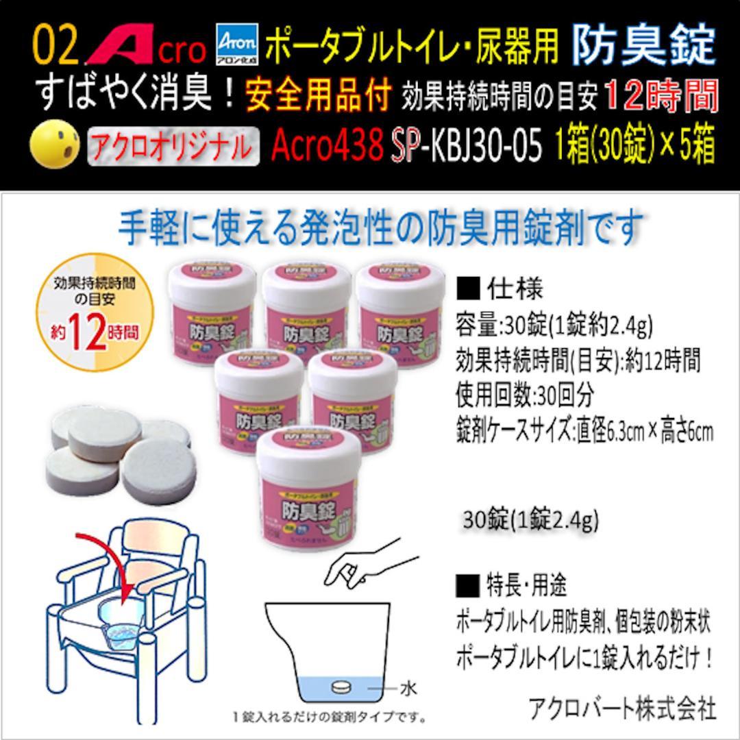 Acro438ポータブルトイレ・尿器用防臭錠お手入付SP-KBJ30-5個-03