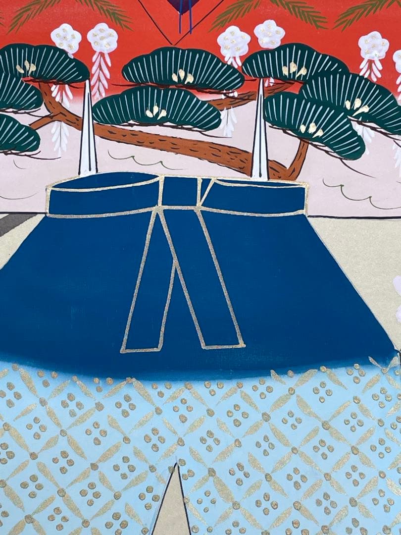 長谷川清堂 「雛之図」 肉筆 ひな祭り 立雛 日本画 掛け軸 掛軸 茶掛 絵画