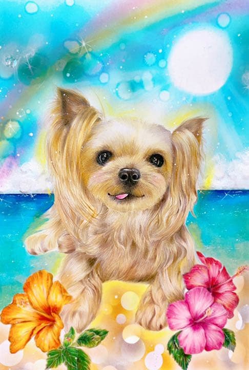 ペットの似顔絵オーダー　愛犬　ヨーキー