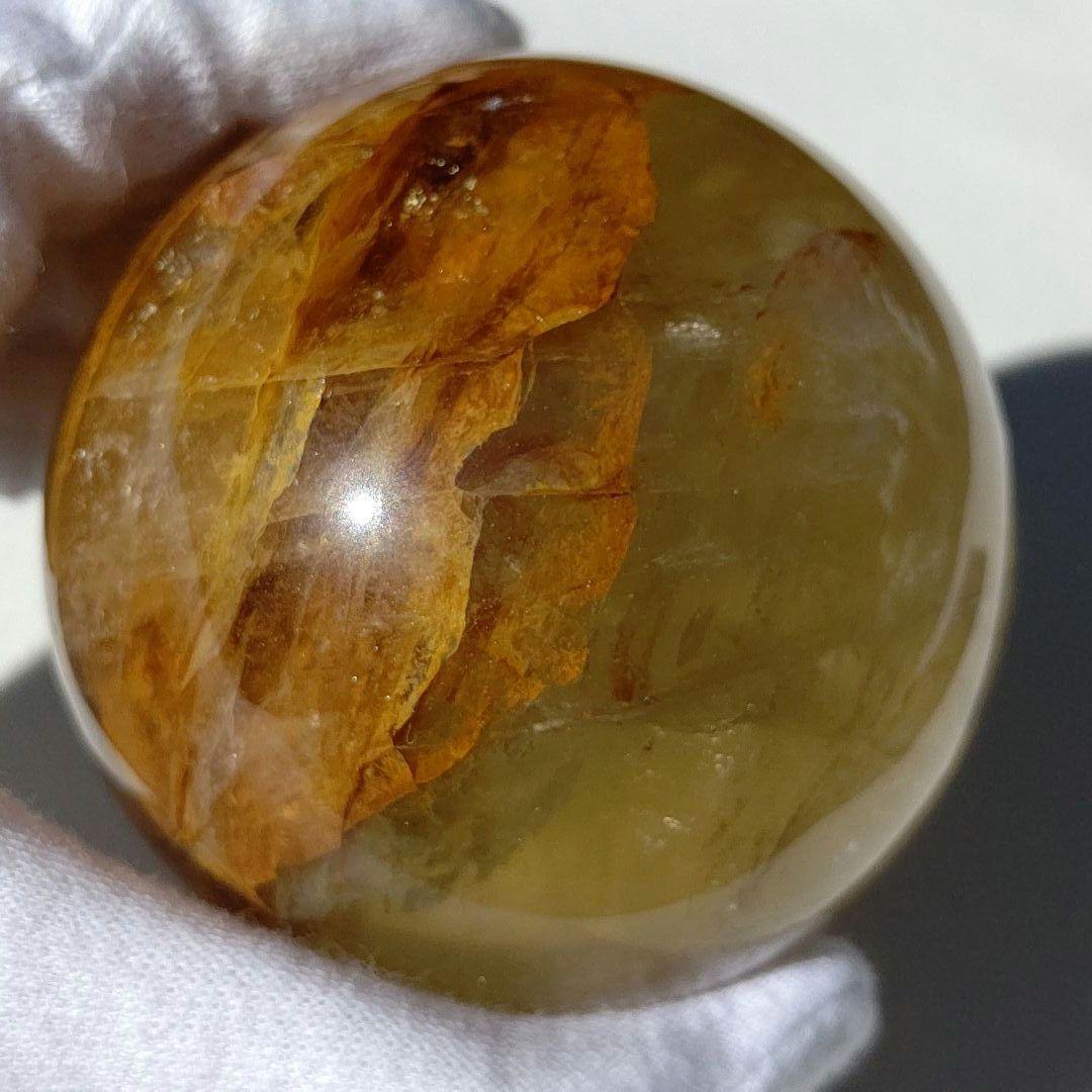 ゴールデンヒーラー　スフィア　天然石　丸玉　台座付き　7cm