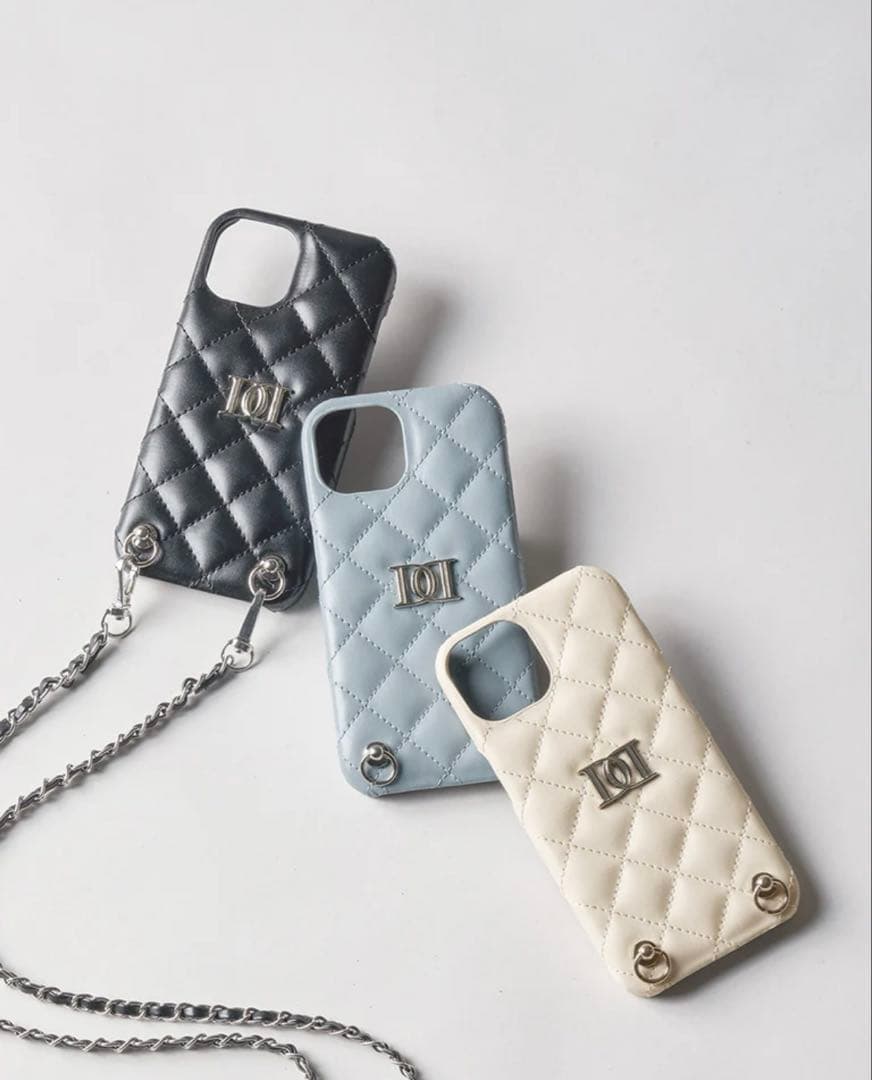DDキルティングiPhoneケース 13-14 black