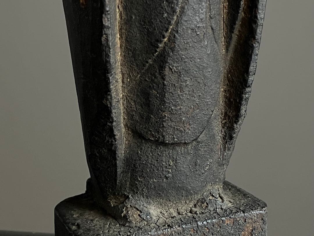 【紡がれた民衆菩薩 木彫 約22.5㎝ 江戸後期頃】仏像骨董古道具民間信仰美術