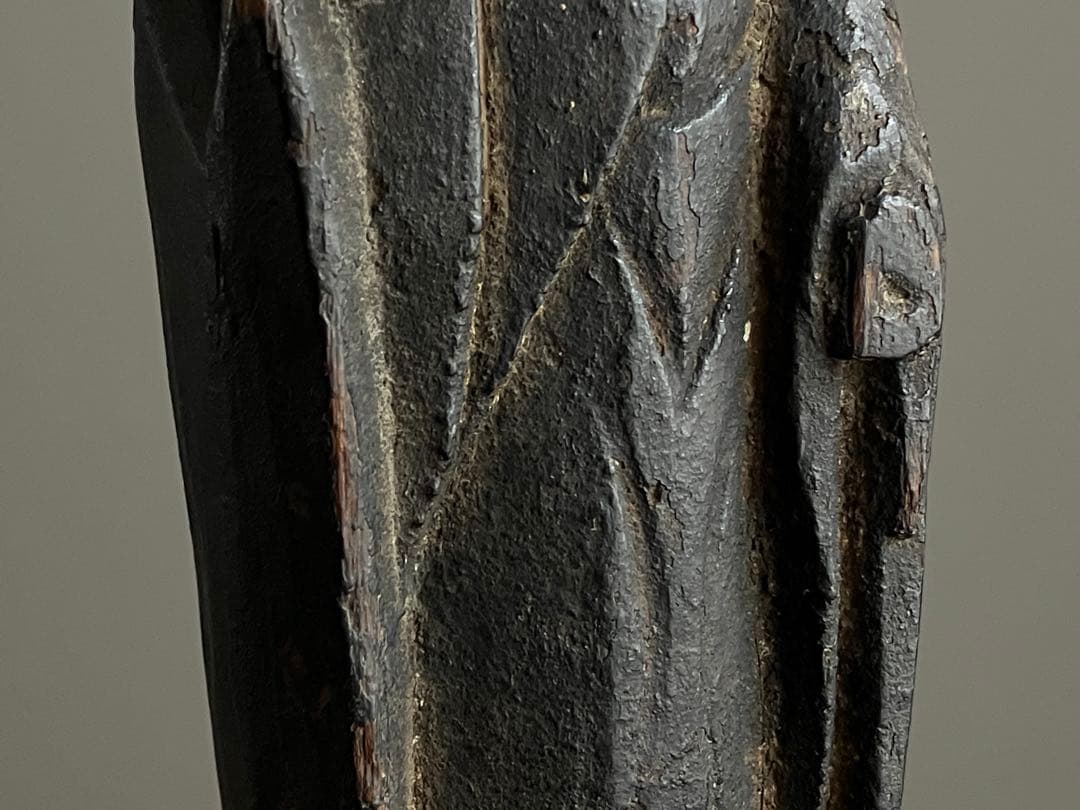 【紡がれた民衆菩薩 木彫 約22.5㎝ 江戸後期頃】仏像骨董古道具民間信仰美術