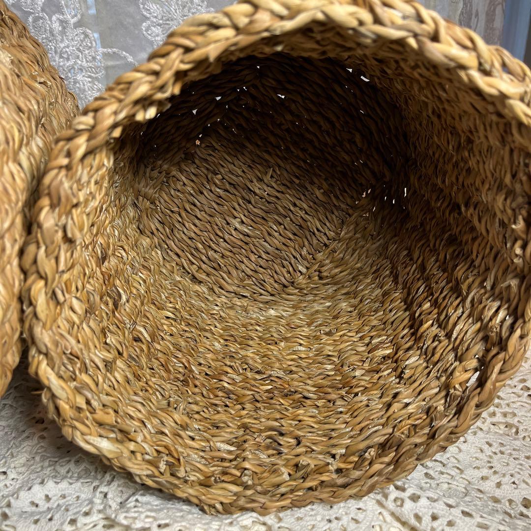 イギリス輸入ラタンバスケット２点セット！