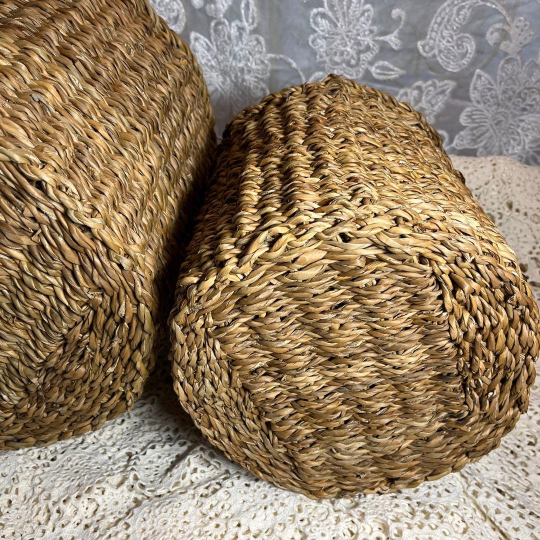 イギリス輸入ラタンバスケット２点セット！