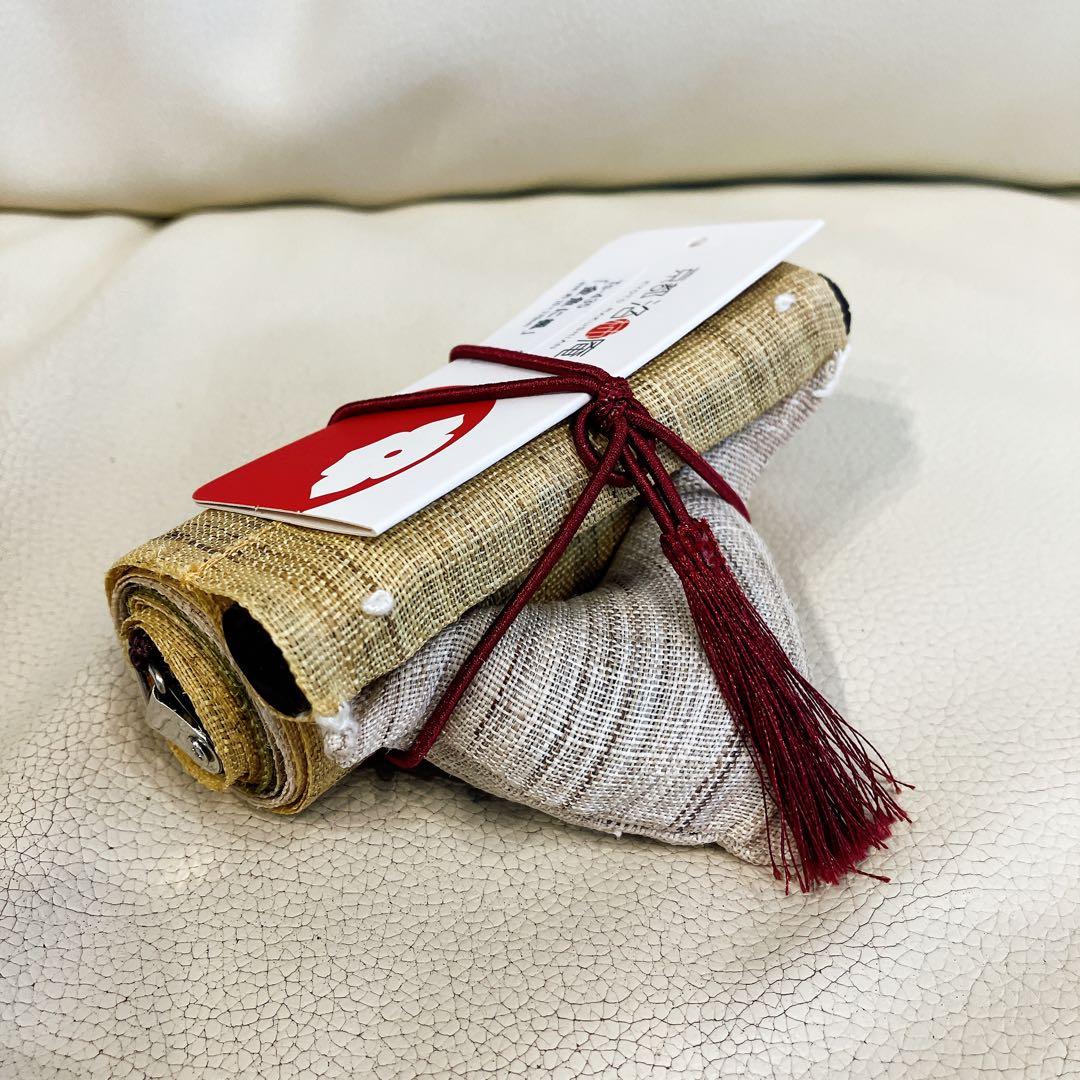 京都洛柿庵 細タペストリー　手描き 細タペストリー 金魚に楓