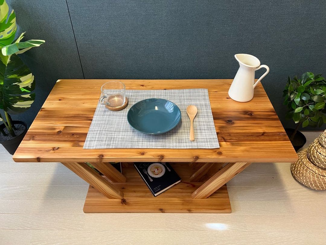【送料無料】 ローテーブル 長方形 格子脚 90cm 60cm 45cm 杉