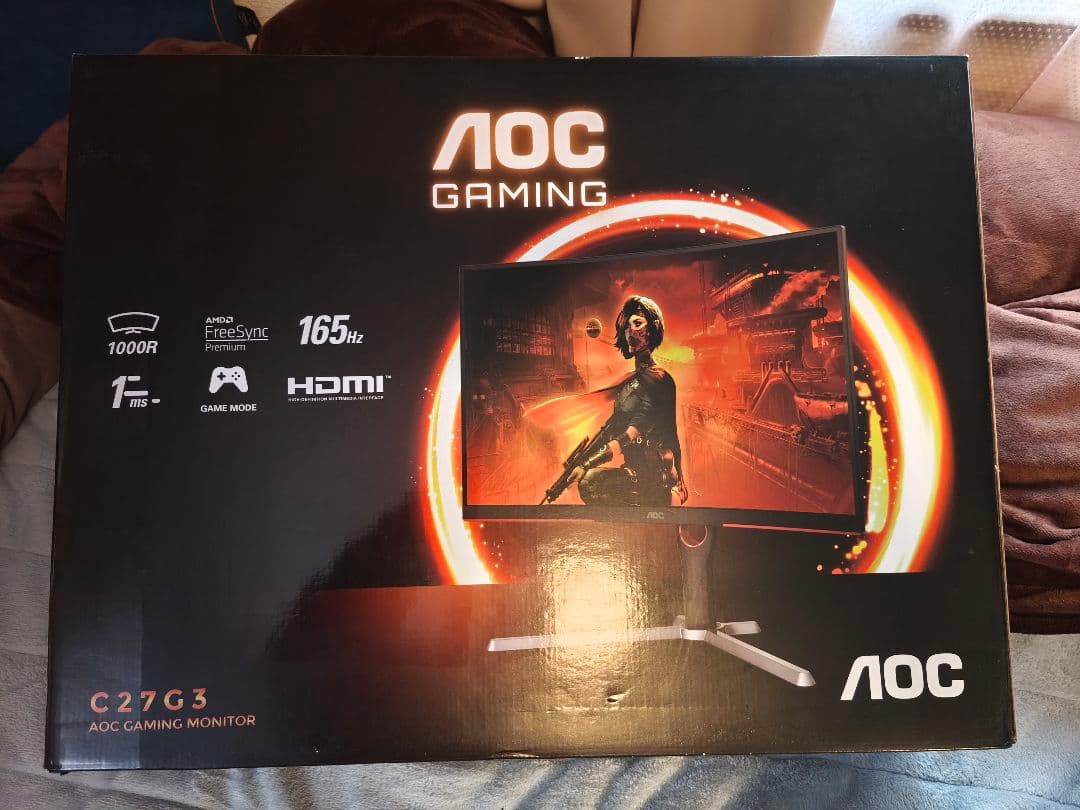 AOC C27G3/11 27インチ 曲面ゲーミングモニター 165Hz/1ms