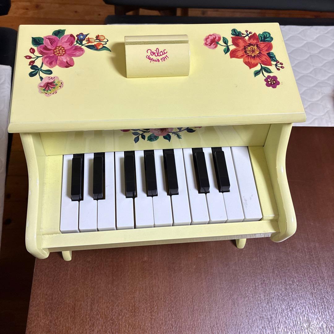 Vilacの Piano ミニピアノ　木製　黄色　フランス　雑貨