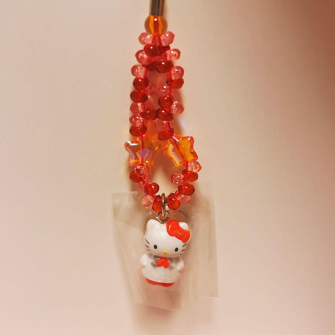 希少レア　ハローキティ　横浜限定　ドロップビーズストラップ　2000年製 レトロ