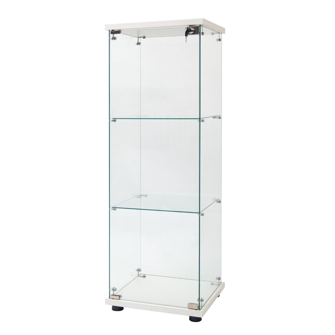 【新品】 3段スリム コレクションケース ガラス フィギュアケース 棚 ホワイト