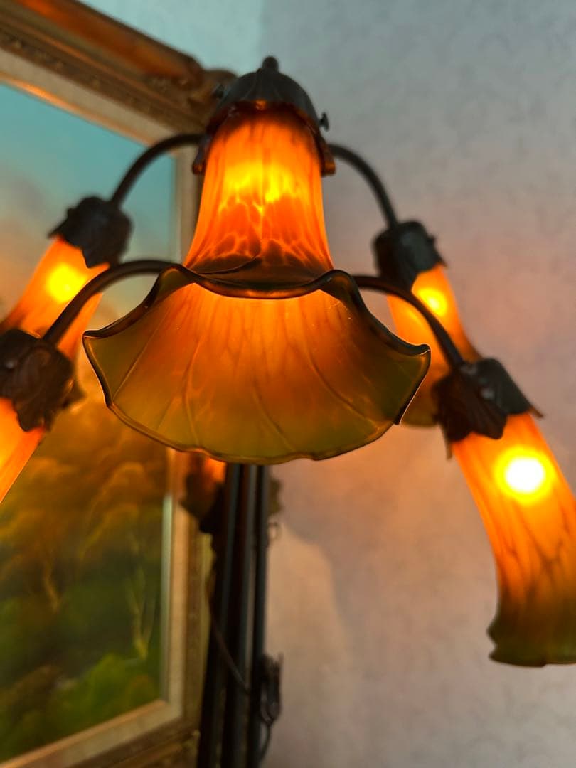 アンティークランプガラスシェードスタンド