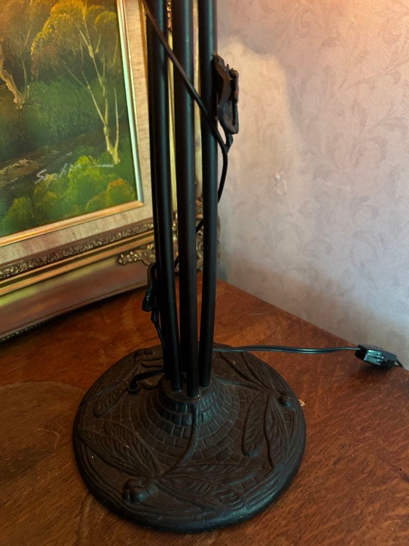 アンティークランプガラスシェードスタンド