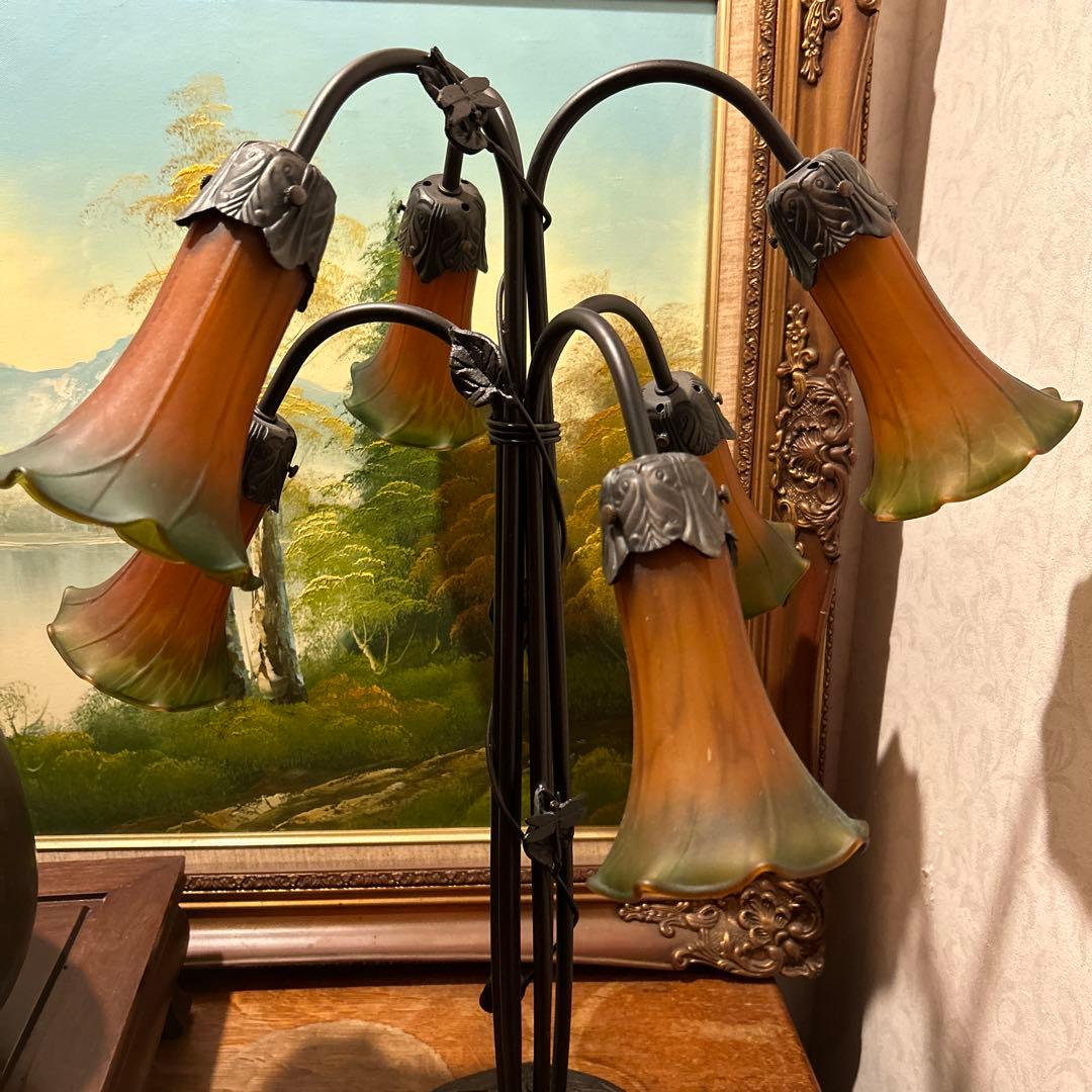 アンティークランプガラスシェードスタンド