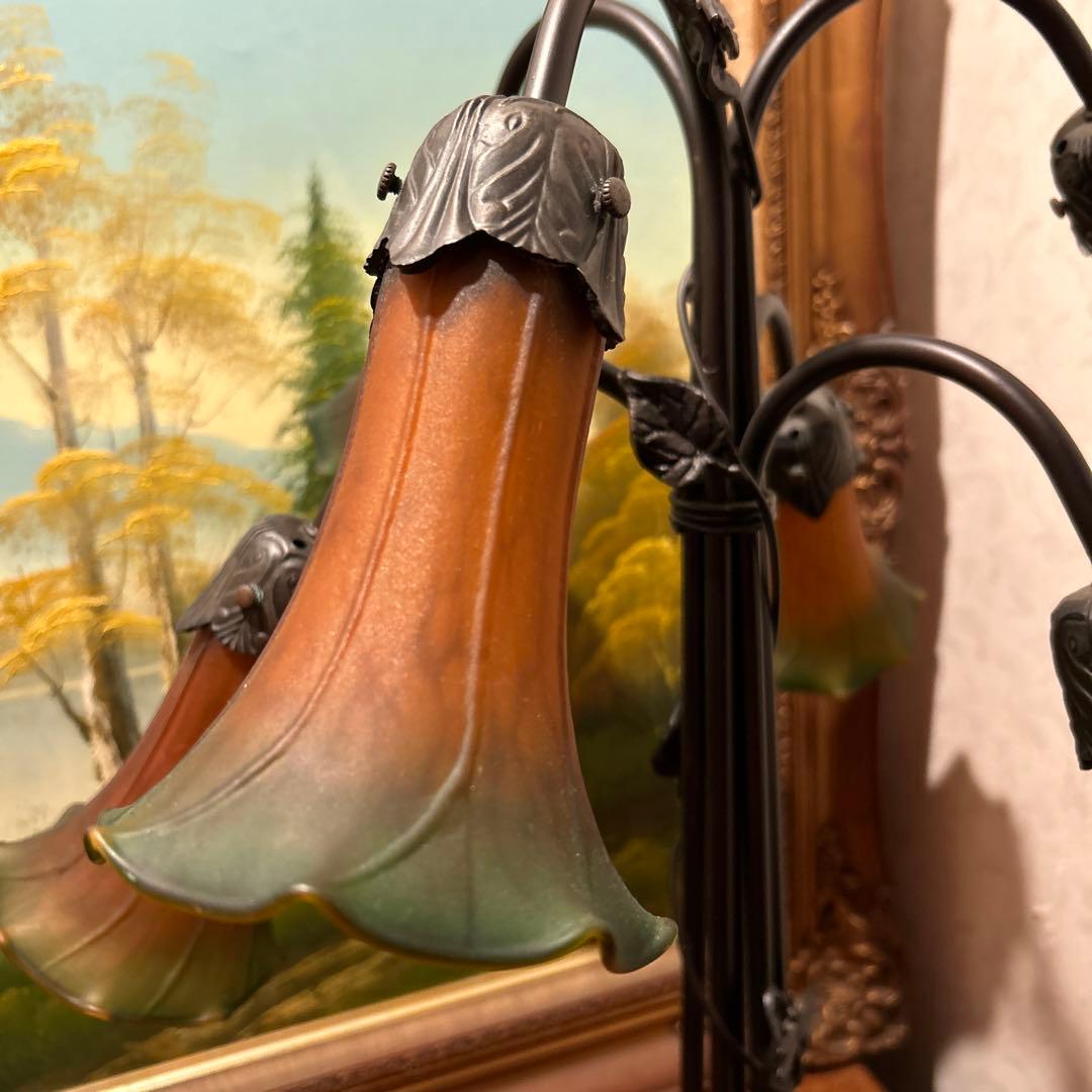 アンティークランプガラスシェードスタンド