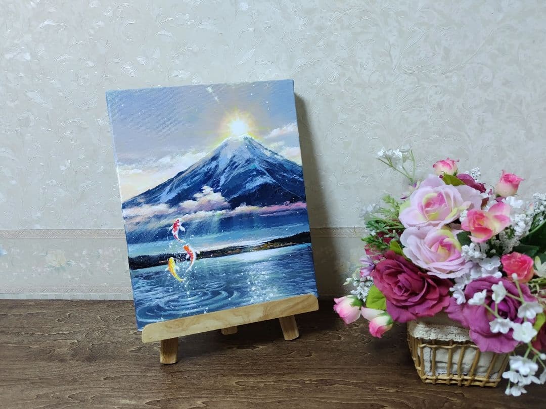 k*o様 【富士の鯉】アクリル画 F3 風景画 開運絵画