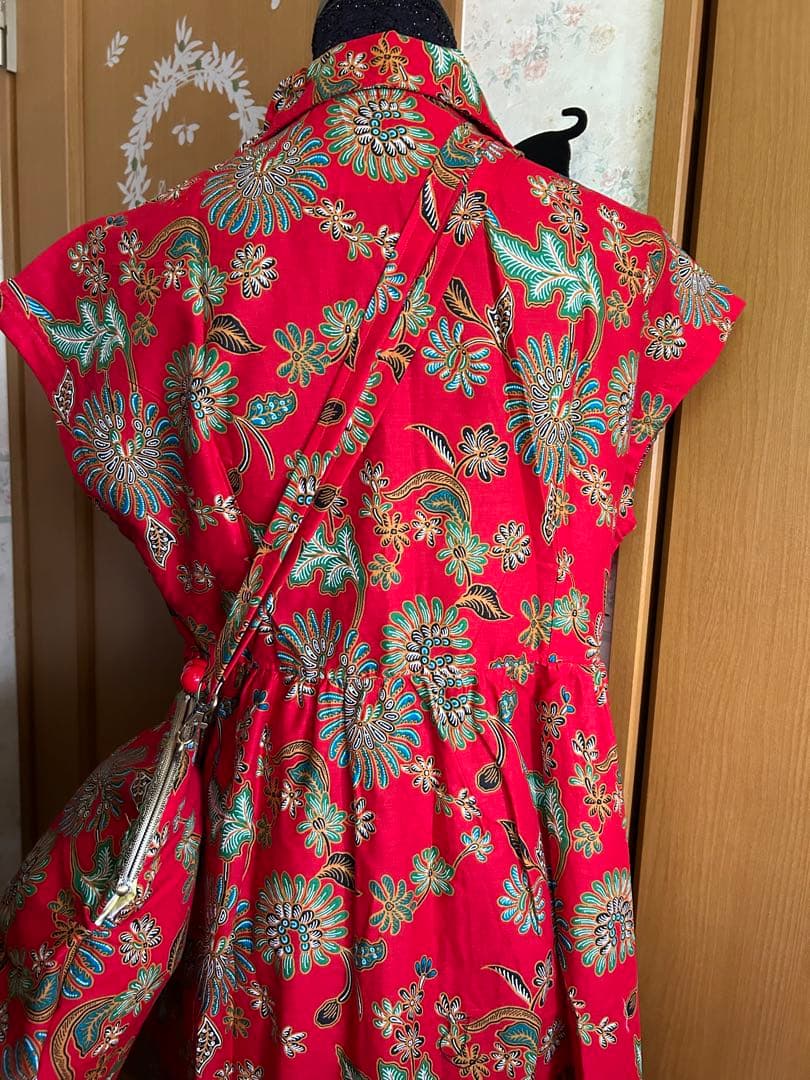 バティックシャツワンピースとお揃いのガマ口バック