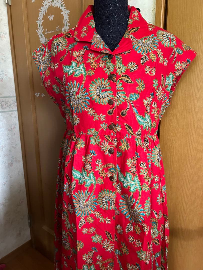 バティックシャツワンピースとお揃いのガマ口バック