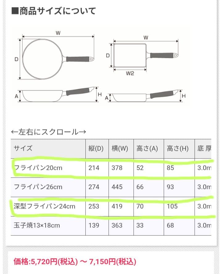 【日本製】新品☆北陸アルミkaguya☆IHフライパン20センチ＆深型24センチ
