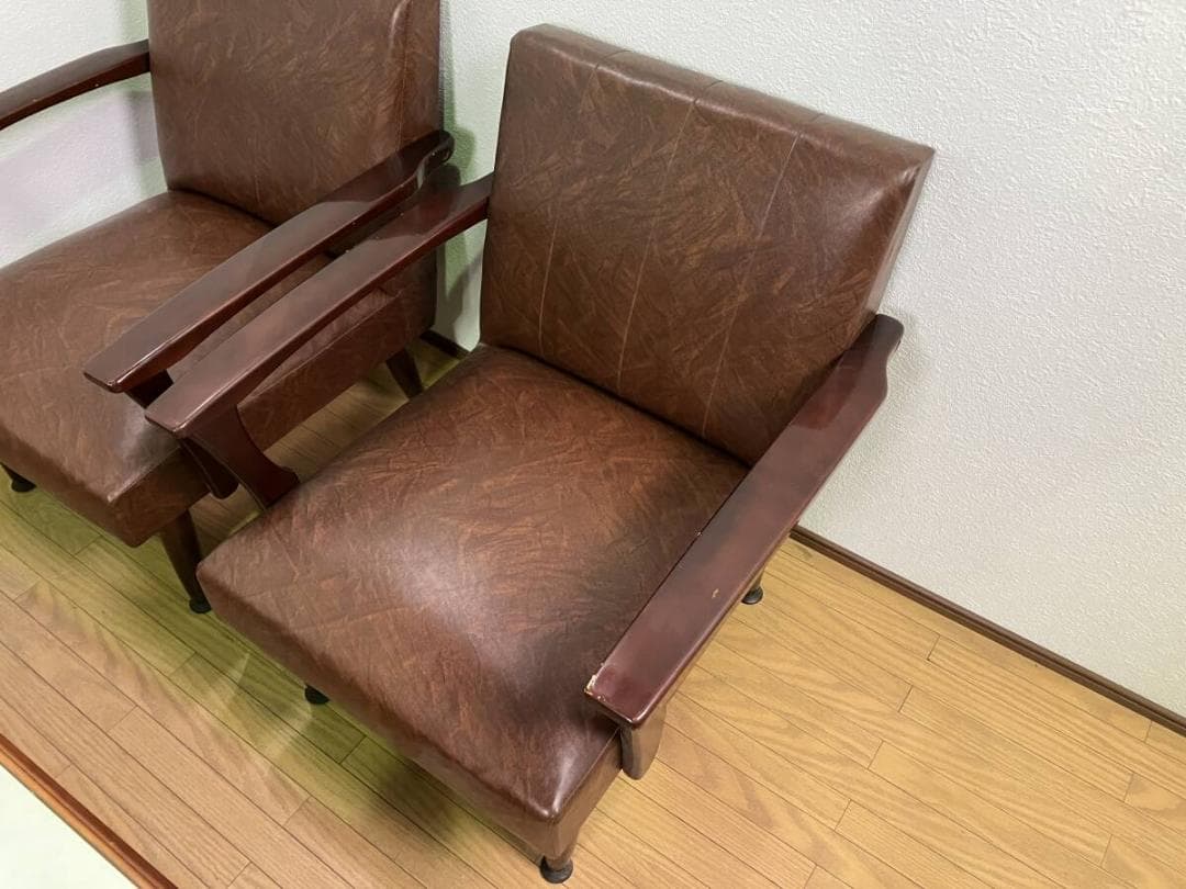 ヴィンテージ 大理石調 応接セット 1人掛け ソファ チェア テーブル レトロ