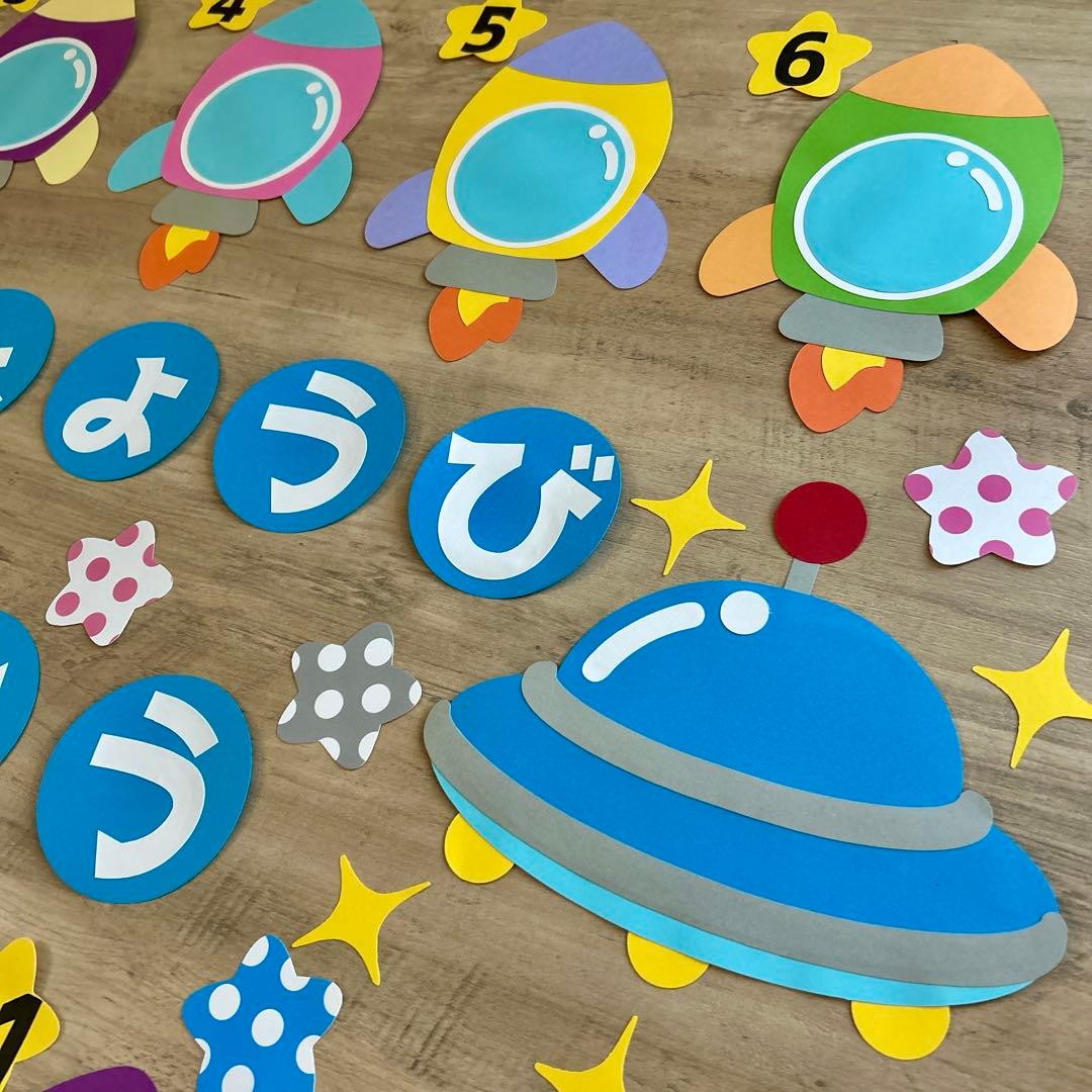 ★裕颯大★ページ 大きめ お誕生日表｜ロケット｜保育壁面 ｜壁面飾り