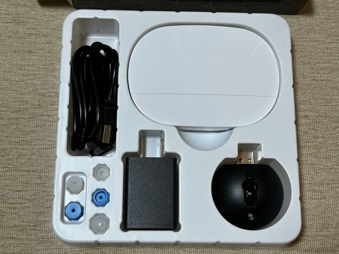 【極美品】楽ちんヒアリング　本体充電セット　ベージュ　ショップジャパン