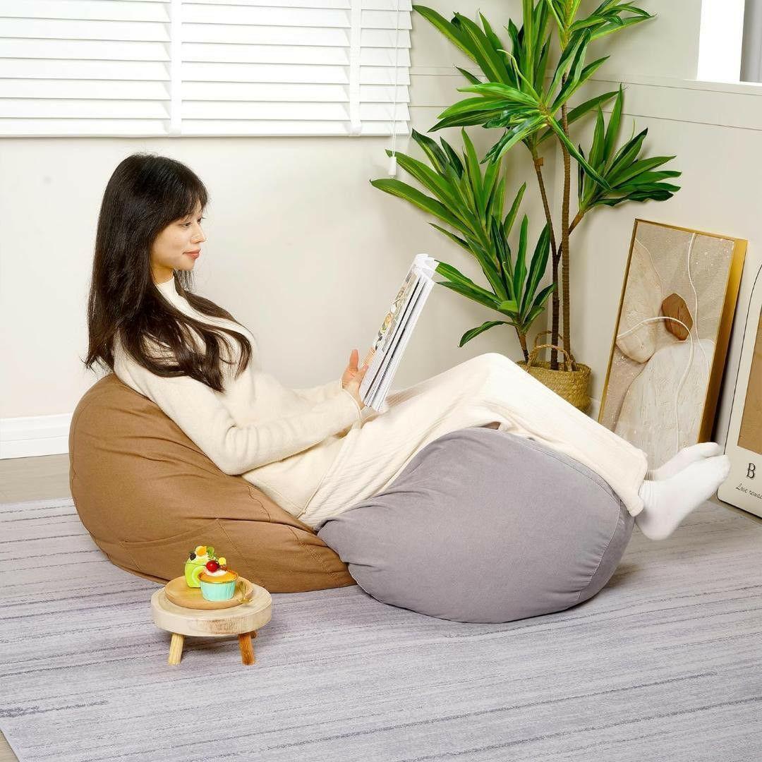 ビーズクッション 小さめ 70x80cm 一人掛け カバー取り外し可能