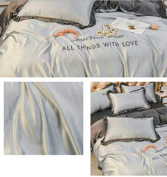 北欧風水洗浄シルク4点セットアジサイのベッド用品s