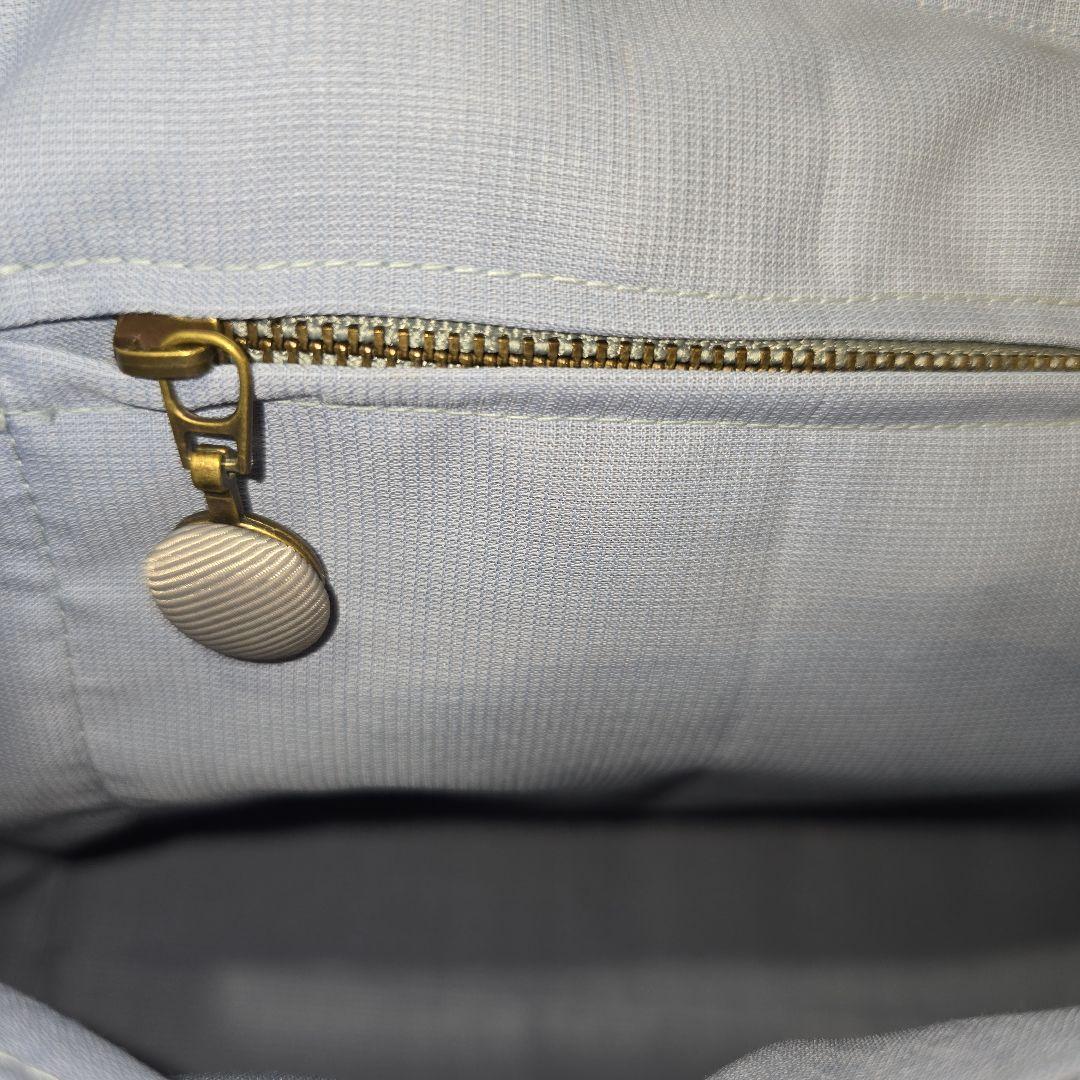 綴織り夏帯リメイク　持ち手樹脂バッグ㊼