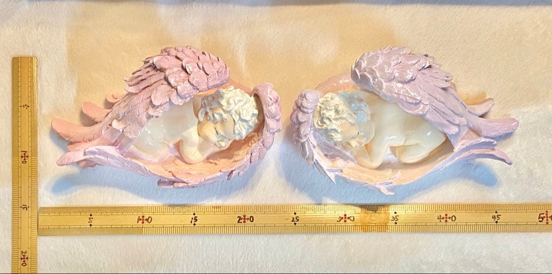 スリーピング エンジェル (天使)陶器　置物　2個セット　(レア)
