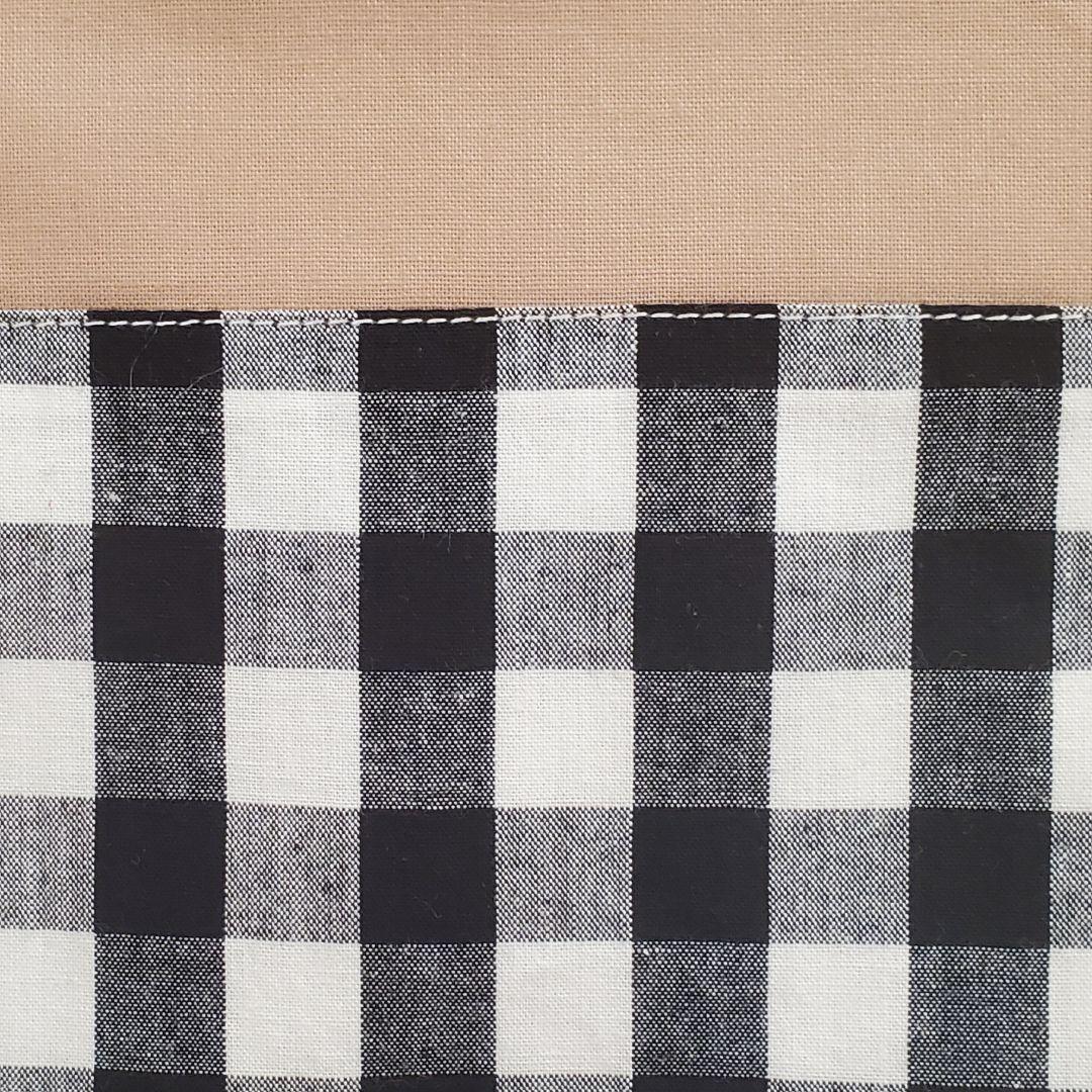 ブラックチェック柄トートバッグ＆巾着袋セット