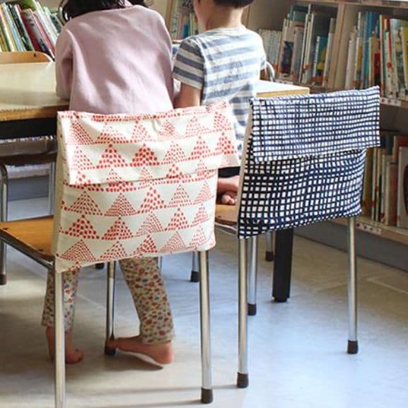 ブラックチェック柄トートバッグ＆巾着袋セット