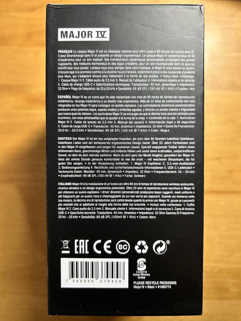 Marshall Major IV ワイヤレスヘッドホン