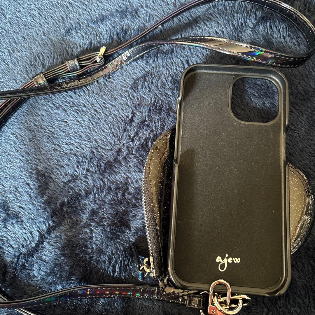 ajew ハート型 iPhoneケース ブラックiPhone15