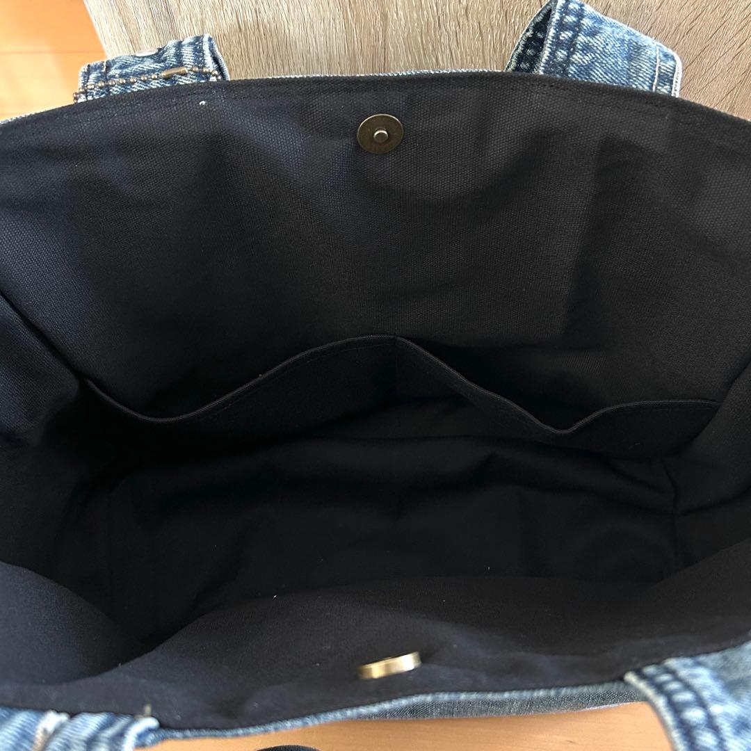 995.デニムリメイク トートバッグ　ジージャン　ダメージ