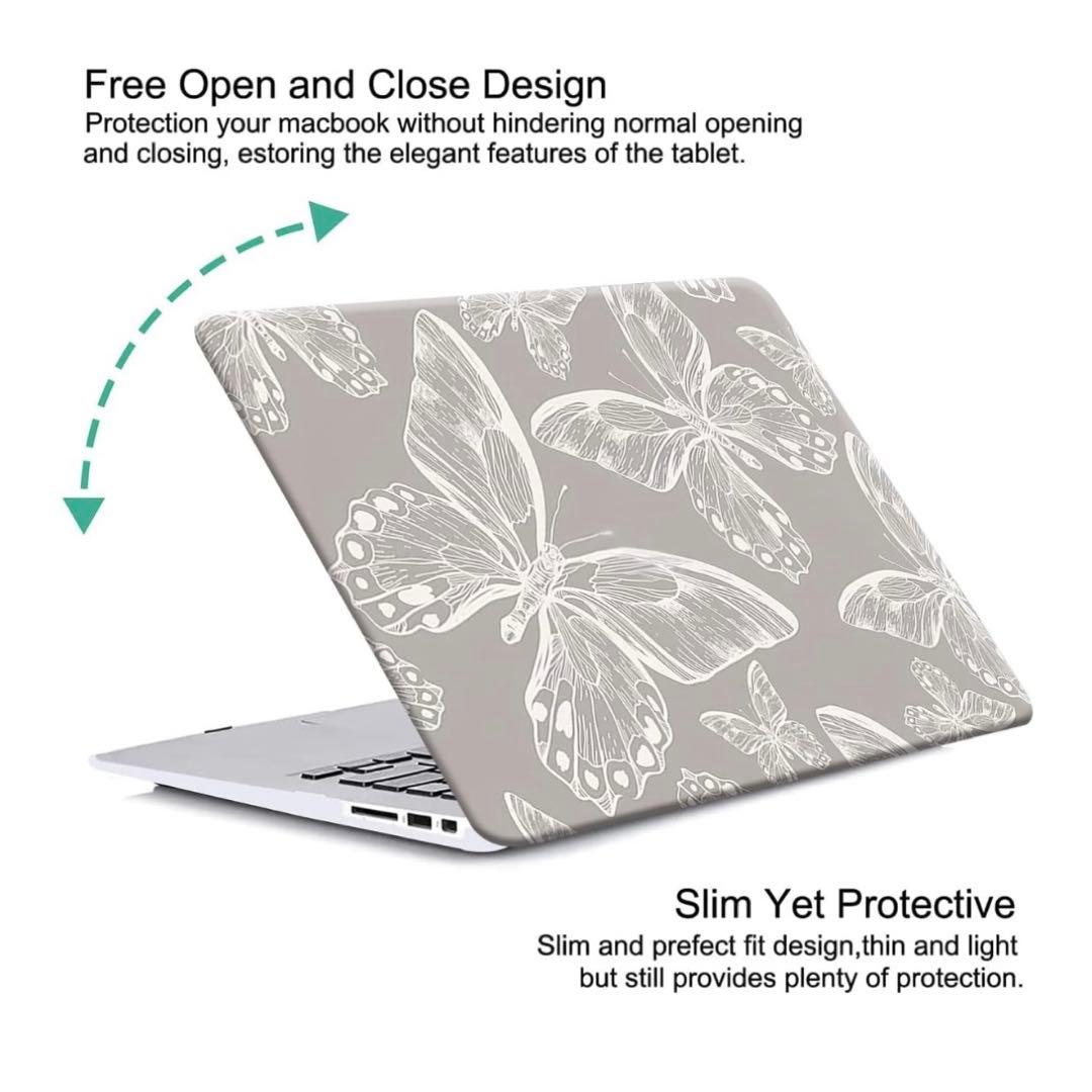 ノートパソコンケース MacBook Pro 13 ホワイト 蝶 キーボード