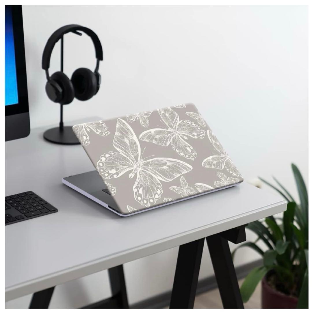 ノートパソコンケース MacBook Pro 13 ホワイト 蝶 キーボード
