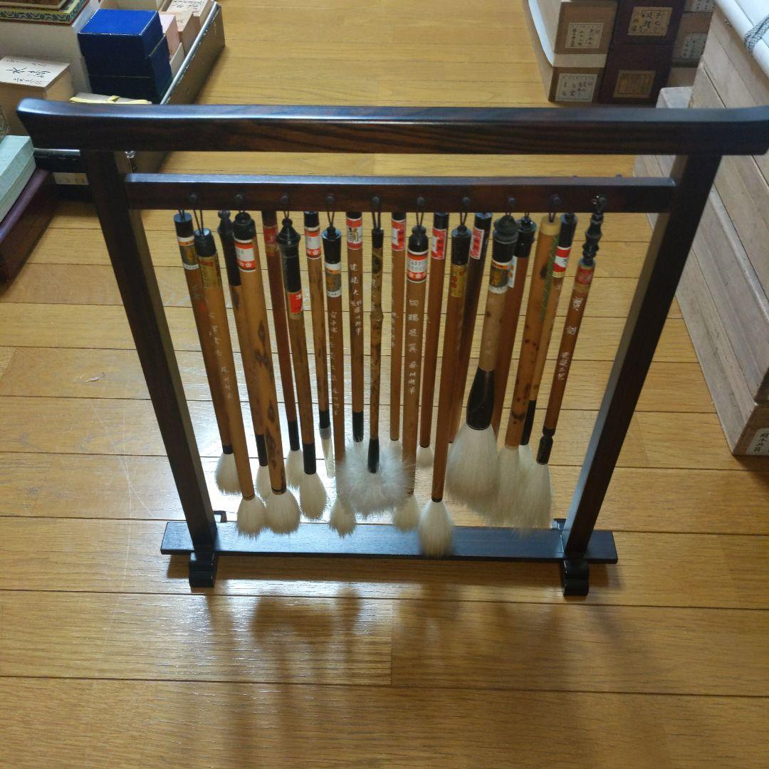 【最終価格】紫檀材　筆架（筆吊り）