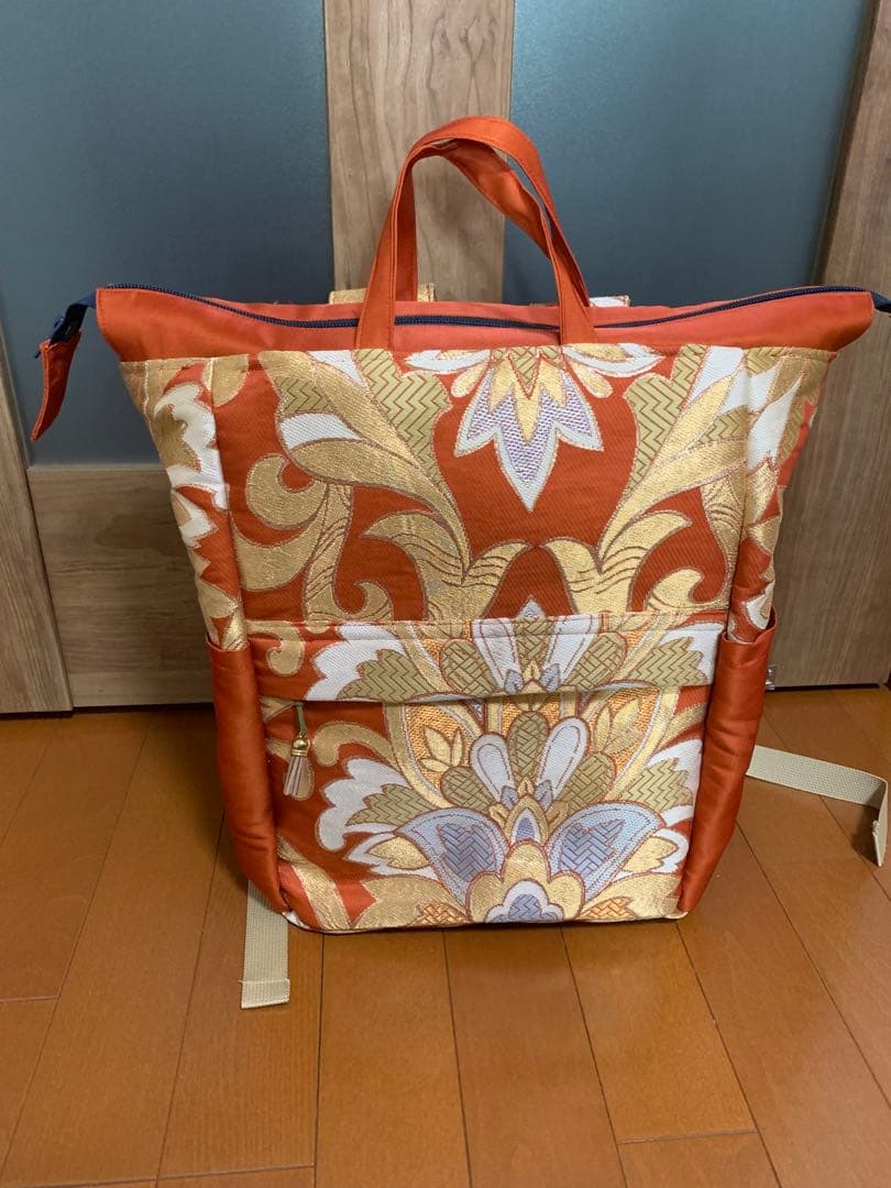 帯リメイクリュック（大）　朱　アリン❤️