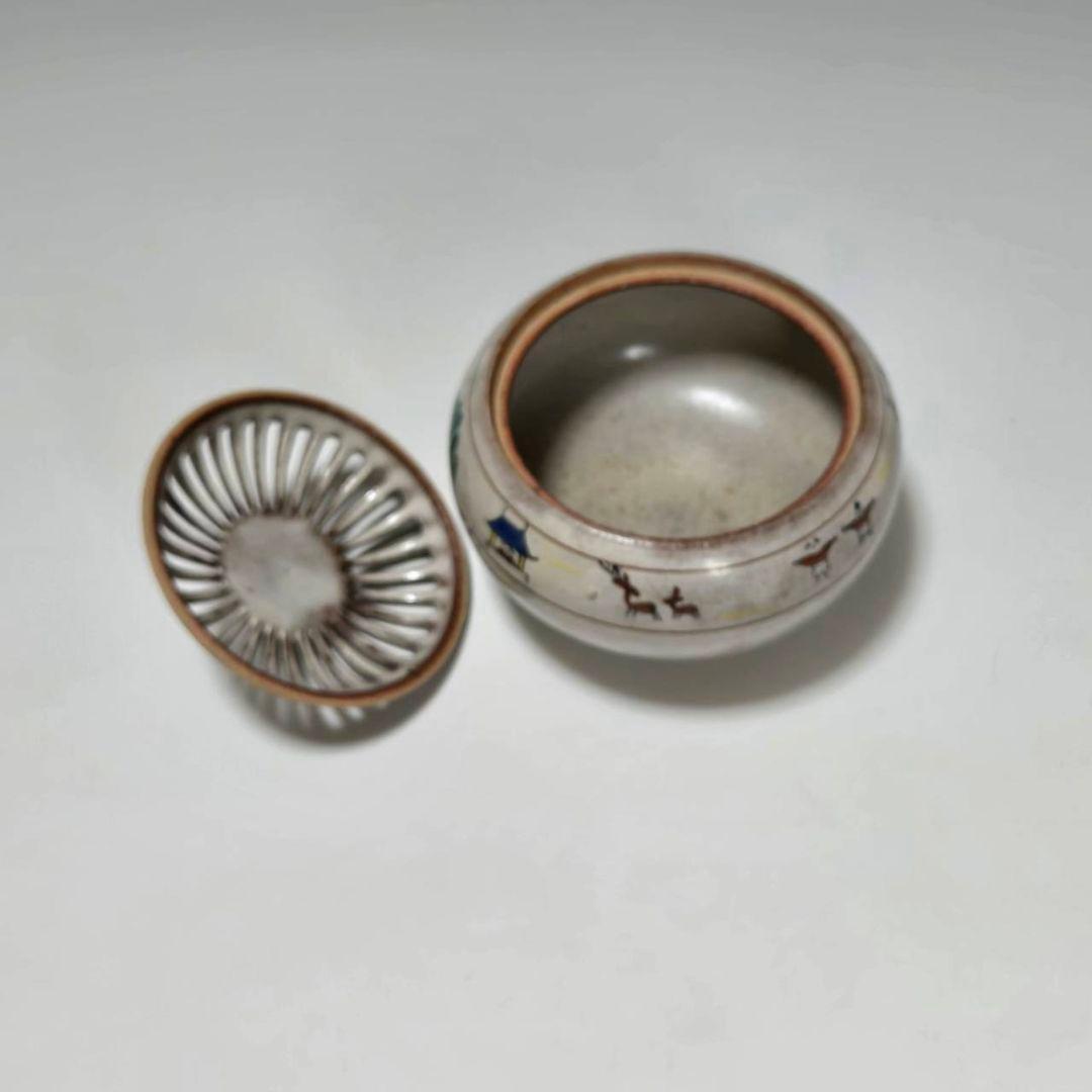 24-1237 赤膚焼　大塩正人作　奈良絵香炉