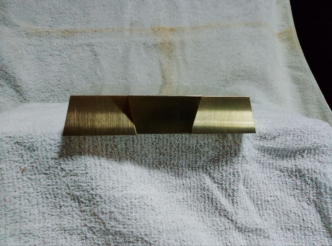 真鍮製台形型インゴット６面サンドペーパー１０００番仕上げ　３本セット　IG−２