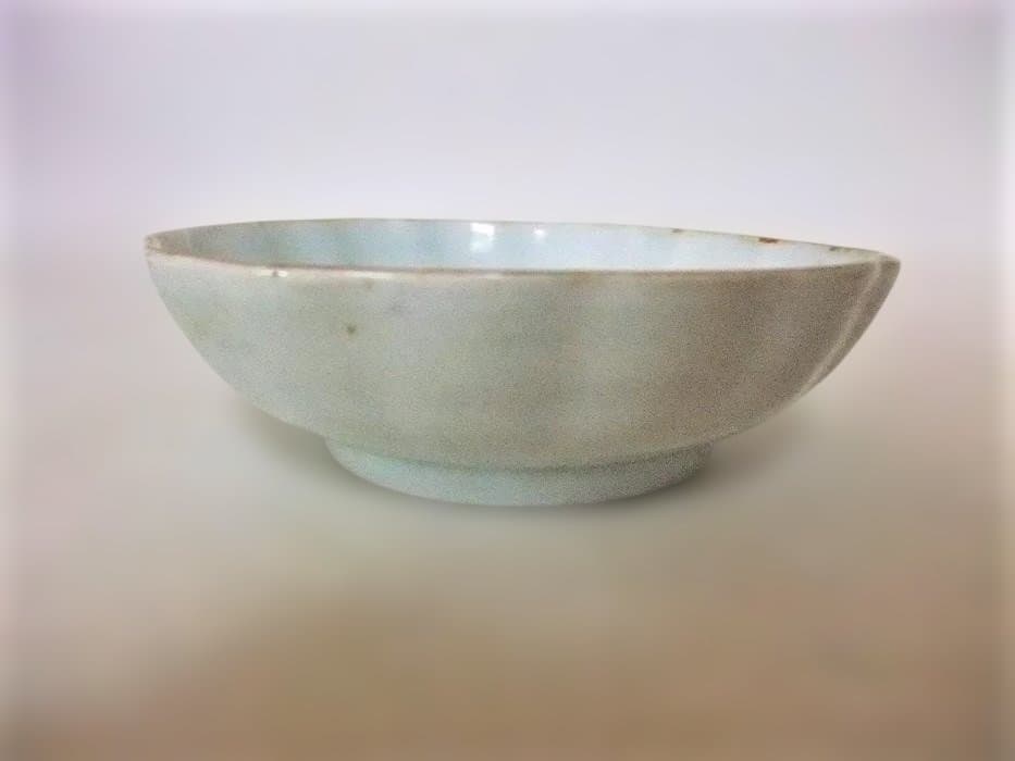 伊万里 楼閣山水図 なます皿 7枚 染付 輪花 骨董品(江戸後期～明治期)