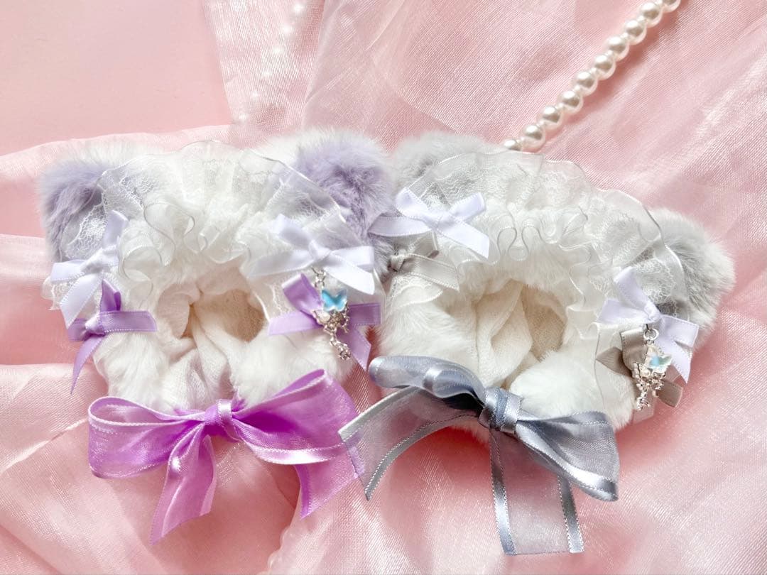 ぬい服 10㎝ 被り物 帽子 フード　桃色　むらさき2点セット　変更あり