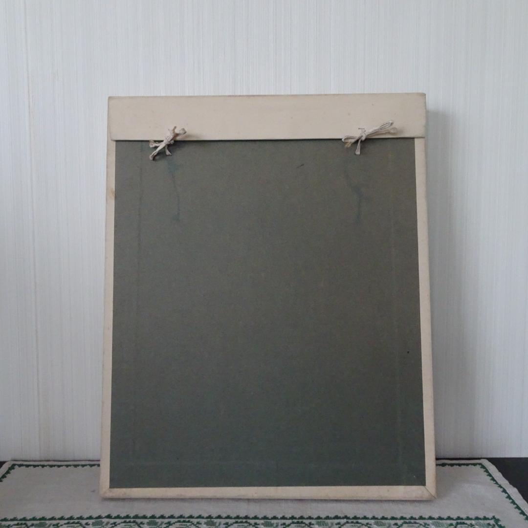 カトラン　Bernard Cathelin　リトグラフ　紺と白のアネモネ