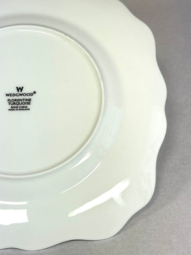 新品 ウェッジウッド フロレンティーン 青色ターコイズ スクエアプレート