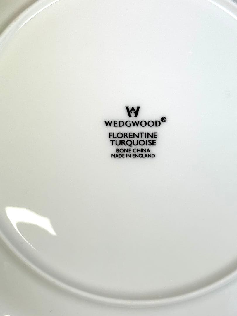 新品 ウェッジウッド フロレンティーン 青色ターコイズ スクエアプレート